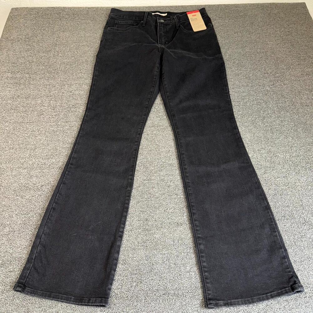 NWT Levis 315 Shaping Bootcut Jeans Womens 30 Black Denim Mid Rise Dark Wash NEW